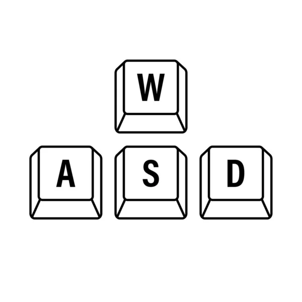 Wasd Computer Keyboard Buttons Desktop Interface Web Icon Gaming Cybersport — Stock Vector