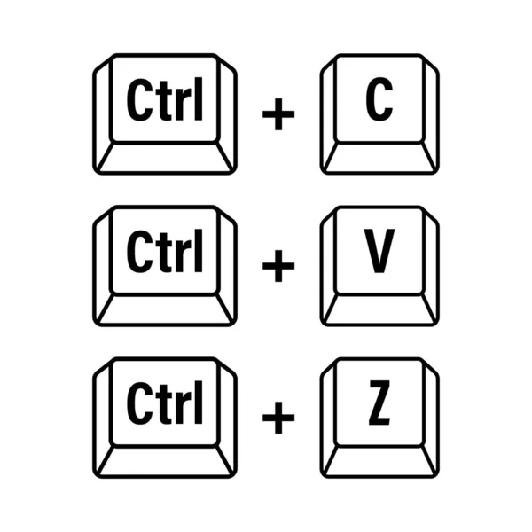 Ctrl Ctrl Ctrl Teclas Teclado Computador Interface Desktop Ícone Web — Vetor de Stock