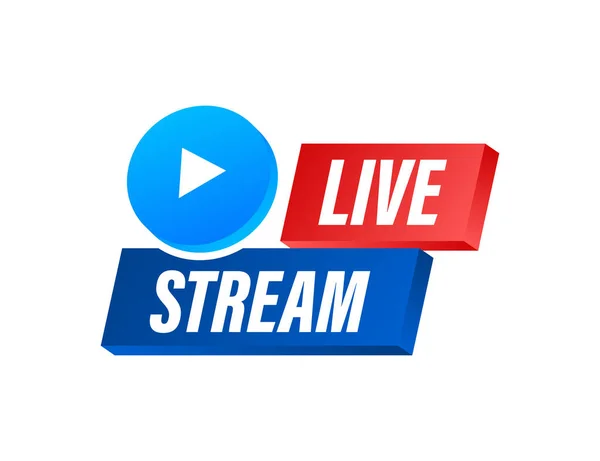 Live Stream Λογότυπο Ειδήσεις Και Τηλεόραση Απευθείας Σύνδεση Μετάδοση Εικονογράφηση — Διανυσματικό Αρχείο