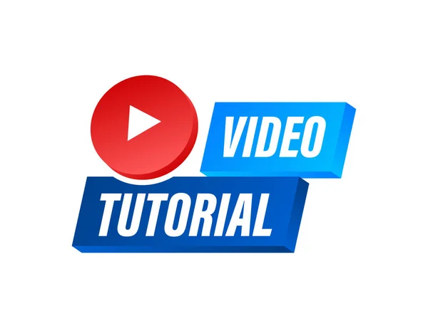 Video Tutoriales Icono Concepto Estudiar Aprender Formación Educación Distancia Crecimiento — Vector de stock