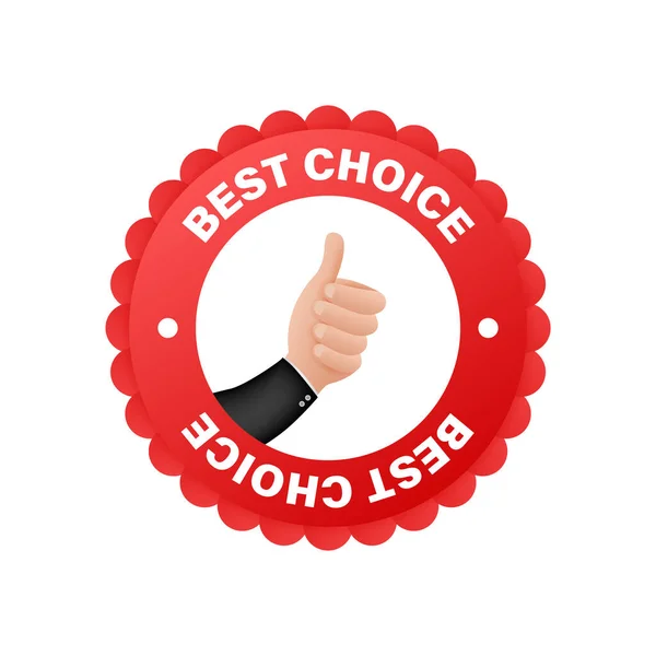 Best Choice Thumb Finger Icon Sale Banner Design Customer Choice — Stock Vector