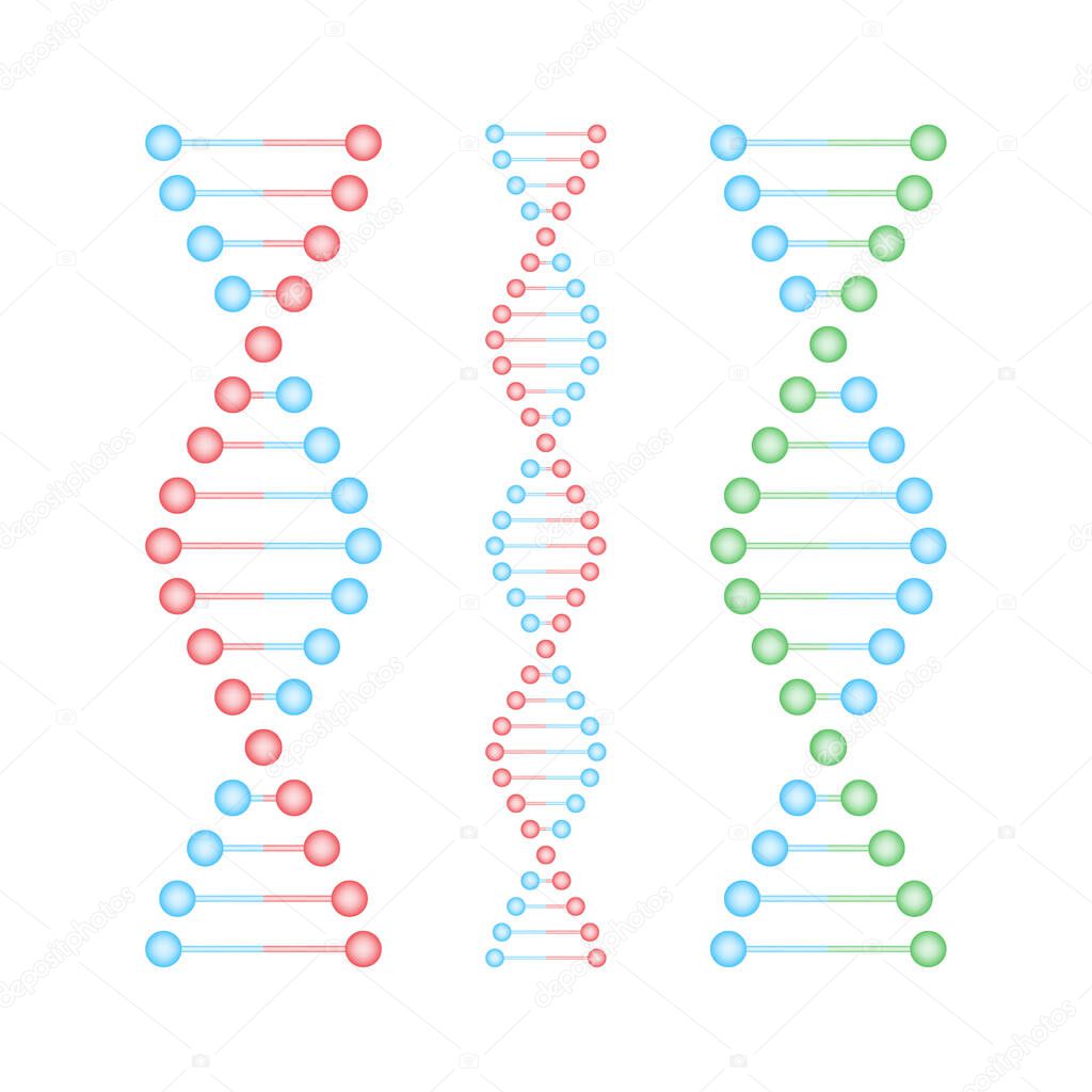 DNA strand symbol. DNA genetics. Vector stock illustration