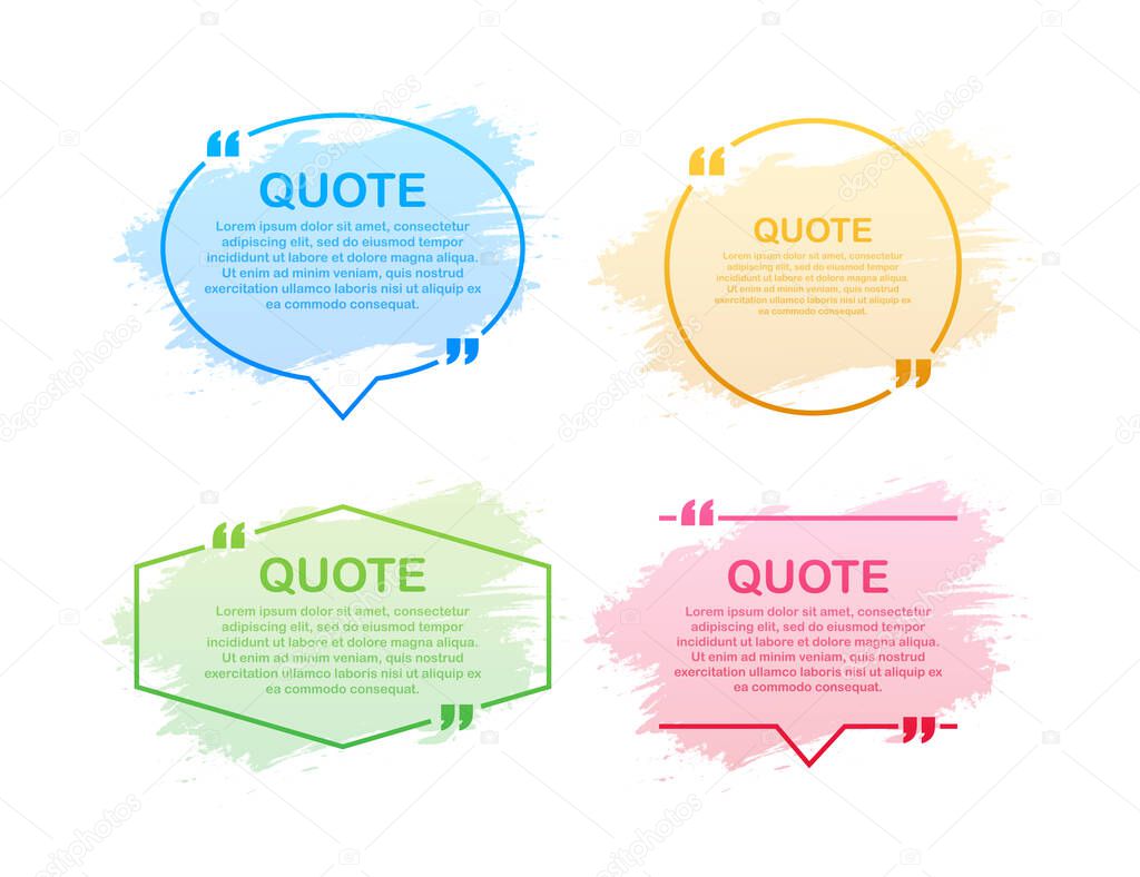 Set Quote frames. Blank template with print information design quotes. Blank template quote. Vector stock illustration