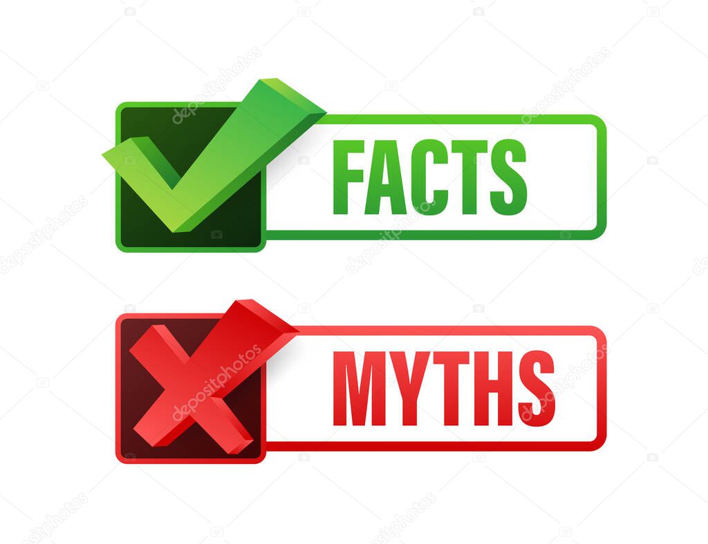 Myths facts. Facts, great design for any purposes. Vector stock illustration