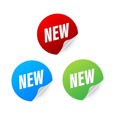 Yeni indirimli afiş rozeti. Çıkartma koleksiyonu. Kurdele pankartı. İş vektör illüstrasyonu. Vektör etiketi. Etiketi sakla