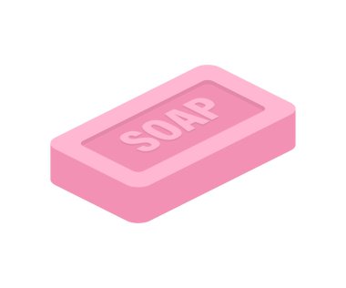 Renkli arka planda pembe sabun. Vektör illüstrasyon nesnesi. Üst Manzara. Köpük suyu. Düz sabun. Kaka, baloncuk. Vektör stok illüstrasyonu