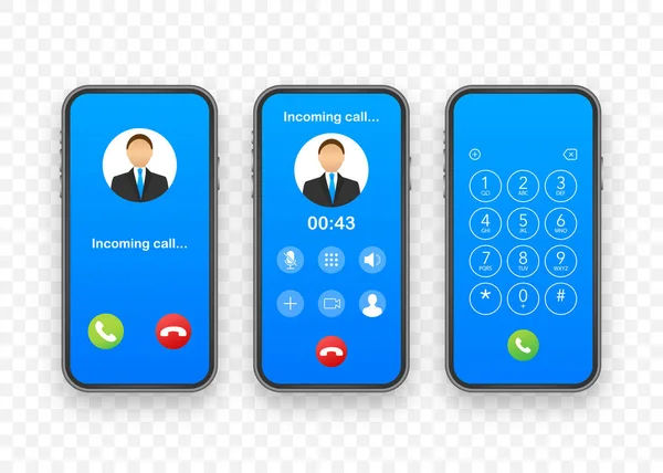 Smartphone Εισερχόμενη Κλήση Στην Οθόνη Εισερχόμενη Κλήση Απόθεμα Ενδεικτικά Διανυσματική — Διανυσματικό Αρχείο