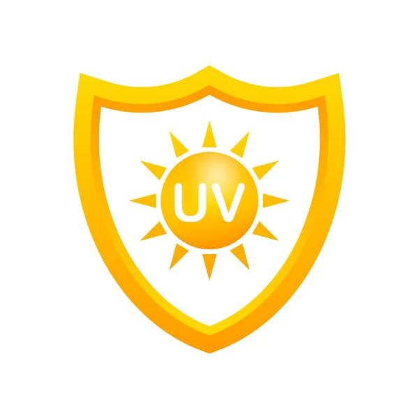 Protección Símbolo Icono Del Sol Símbolo Peligro Radiación Ultravioleta Ilustración — Vector de stock