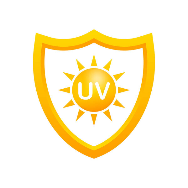 Uv protection. Sun icon symbol. Danger symbol. Uv radiation. Vector stock illustration.