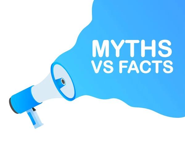 Mitos Fakta Ikon Latar Belakang Putih Latar Belakang Ikon Vektor - Stok Vektor