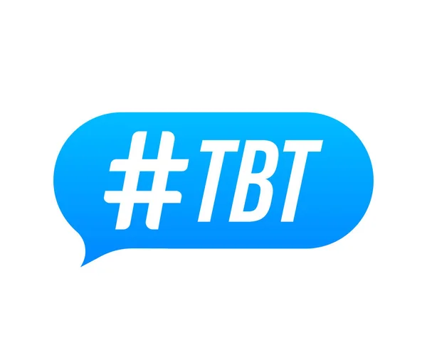 Tbt hashtag Perşembe günü geri dönüş sembolü. Vektör stok illüstrasyonu
