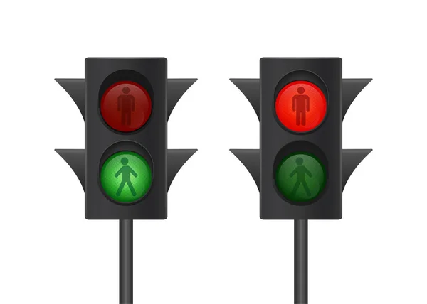 交通灯图标 行人的标志 用于网页设计的红绿灯人 网络设计的图标 矢量存量说明 — 图库矢量图片