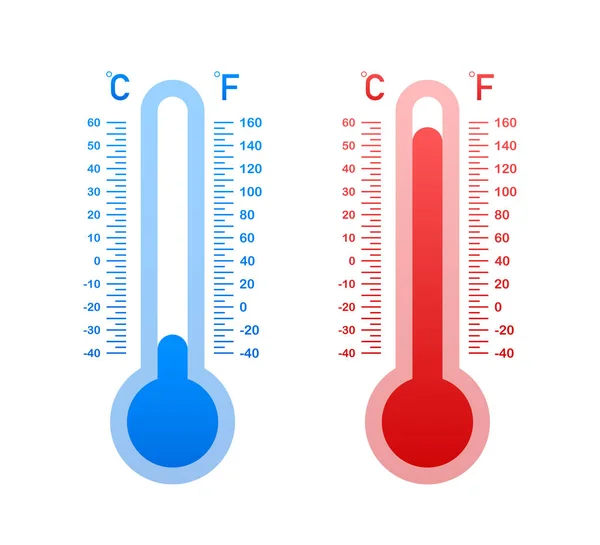 Termómetro Moderno Fundo Verão Termômetro Estilo Cartoon Termostato Ilustração Estoque —  Vetores de Stock