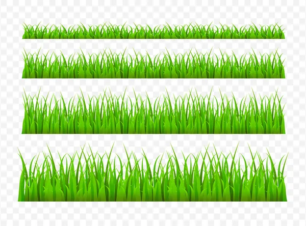 緑の草の牧草地の境界線ベクトルパターン 草の背景ベクトルイラスト — ストックベクタ