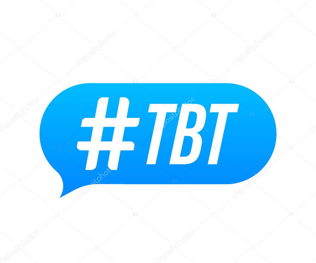 Tbt hashtag thursday throwback symbol. Vector stock illustration