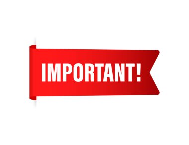 Sancak tasarımı için önemli. Bilgi işareti, bilgi simgesi. İş konsepti. Lütfen dikkat. Vektör stok illüstrasyonu