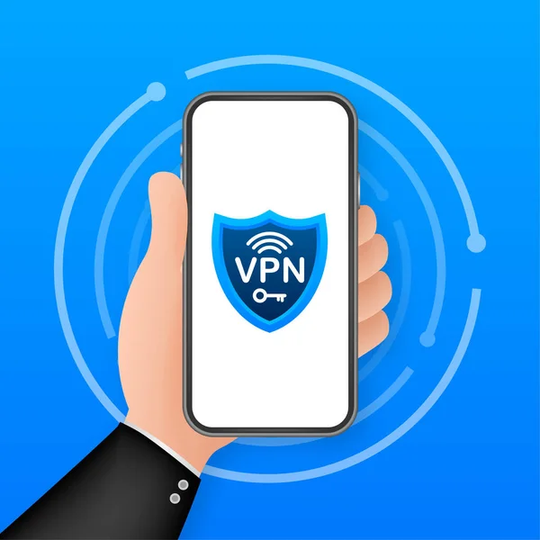 Sicheres Vpn Verbindungskonzept Überblick Über Die Konnektivität Privater Virtueller Netzwerke — Stockvektor