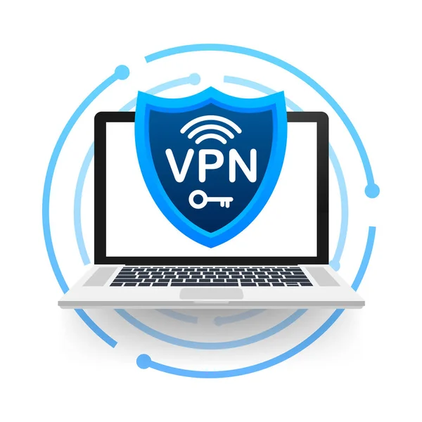 Secure Vpn Connection Concept Virtual Private Network Connectivity Overview Vector — Stock Vector