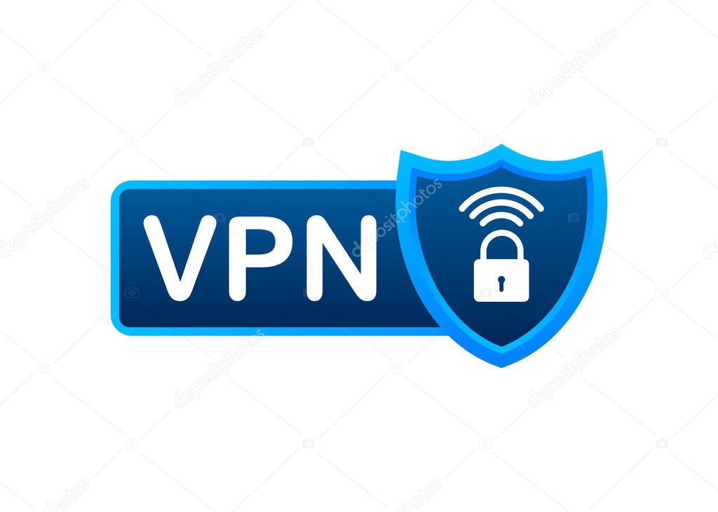 Secure VPN connection concept. Virtual private network connectivity overview. Vector stock illustration