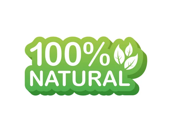Green 100 natural im modernen Stil. Vegetarische gesunde Kost. Natur, Ökologie. Vektoraktiendarstellung. — Stockvektor