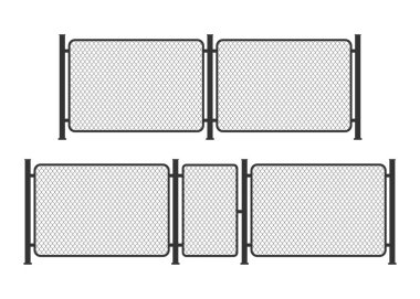 Telli metal zincir halkası. Hapishane bariyeri, güvenli mülk. Vektör stok illüstrasyonu.