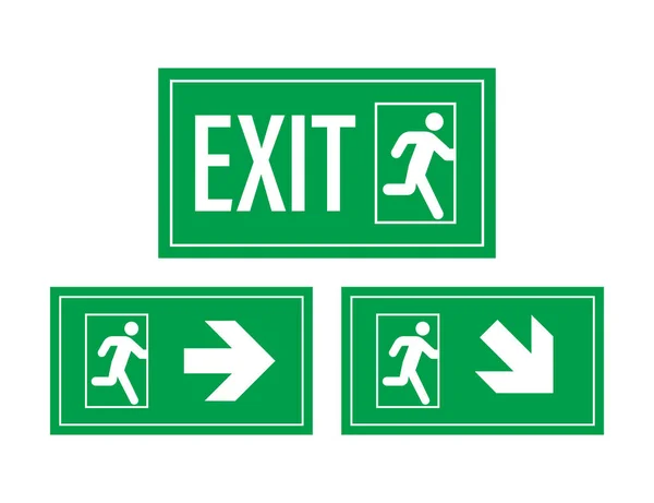 Emergency exit sign. Protection symbol. Fire icon. Vector stock illustration. — Stock Vector