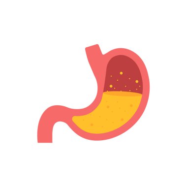 Mide ikonu. İnsan iç organları sembolü. Vektör stok illüstrasyonu.