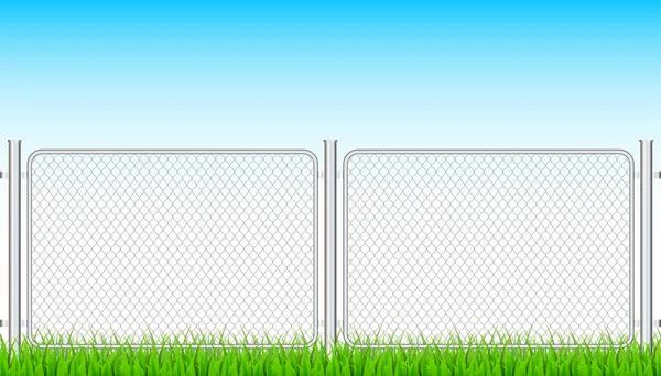 Fence wire metal chain link. Prison barrier, secured property. Vector stock illustration. — Stock Vector