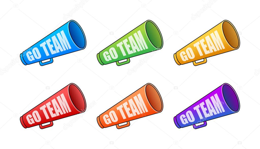 Go Team Triangle Banner. Go team in cartoon style. Vector stock illustration