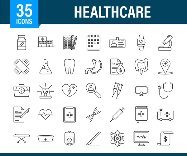 Infographic with healthcare icon for medical design. Medical insurance. Vector stock illustration. — Stock Vector