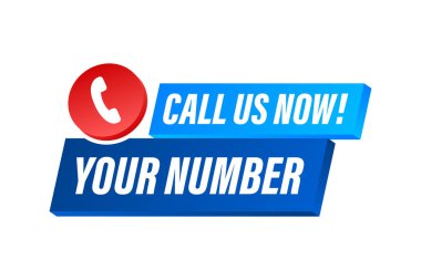 Hemen ara bizi. Bilgi teknolojisi. Telefon ikonu. Müşteri hizmetleri. Vektör stok illüstrasyonu
