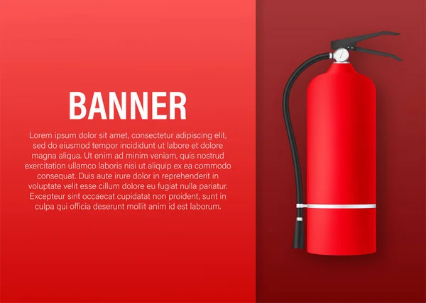 Banner de proteção contra extintores de incêndio. Ilustração do estoque vetorial . — Vetor de Stock