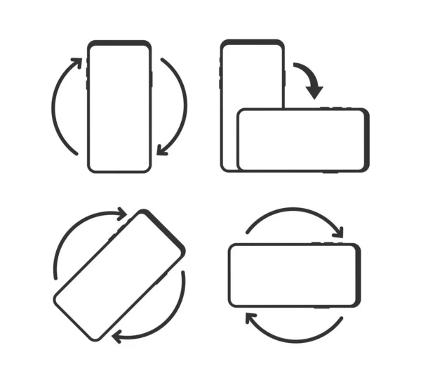 Draai smartphone geïsoleerd pictogram. Apparaatrotatie symbool. Draai uw apparaat om. — Stockvector