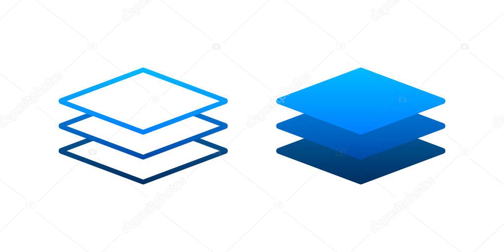 Layers icon, three levels. Vector stock illustration