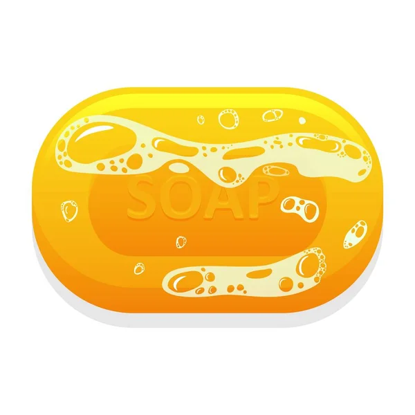 Bar of Soap with foam and bubbles. — Stock Vector