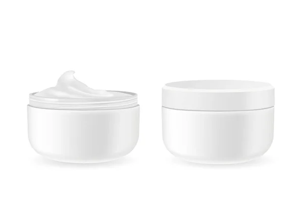 Cosmetic packages with cream isolated on white — 스톡 벡터