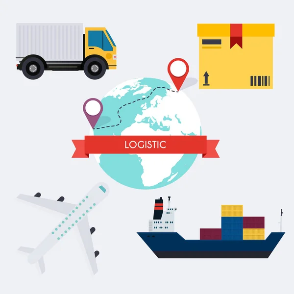Globale Logistik-Infografik — Stockvektor