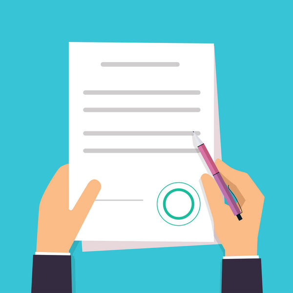 Бизнесмен подписывает контракт
. 