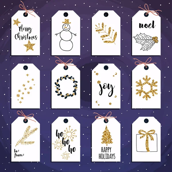 Christmas gift tags set — Stock Vector