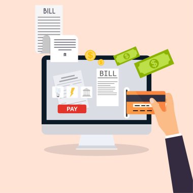 Online ve mobil ödemeler kavramı. 