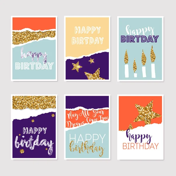 Set of birthday banners. — Stock Vector