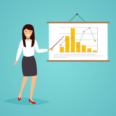 sevimli çizgi kadın