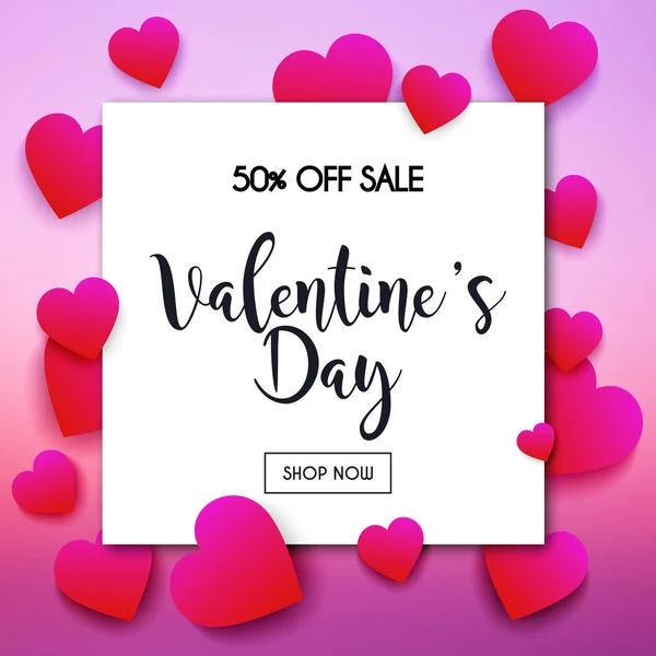 Sale card for valentines day — Stock Vector