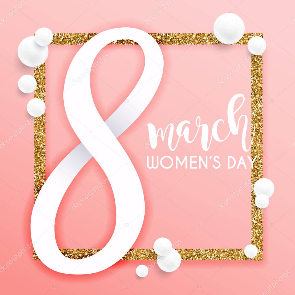 Women's Day greeting card template.