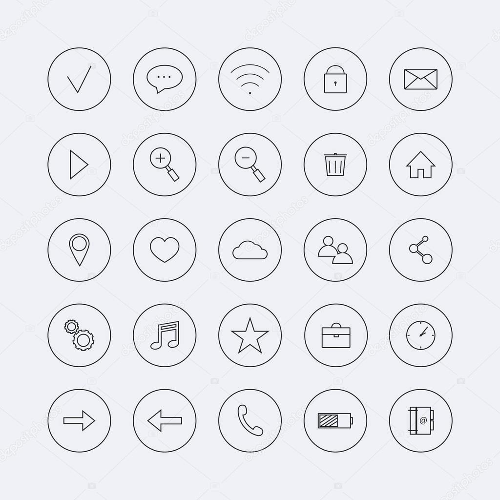 Set of icons for internet