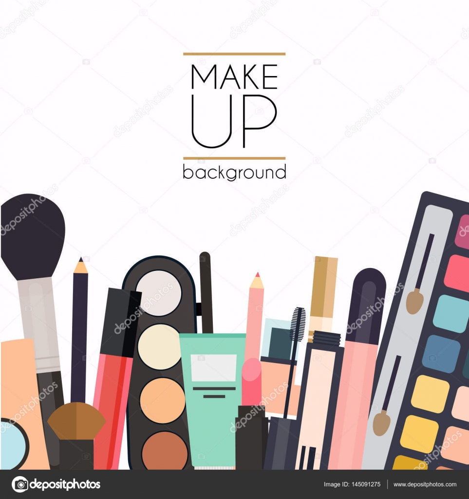Cosméticos y cepillos de maquillaje Vector de stock #145091275 de