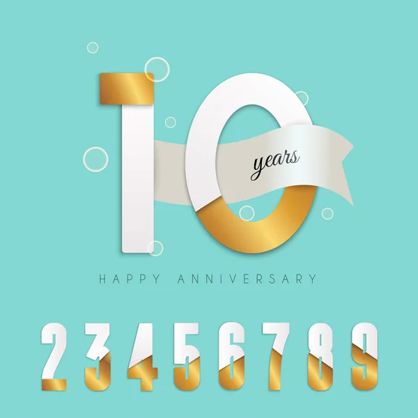 10 ans emblème anniversaire . — Image vectorielle