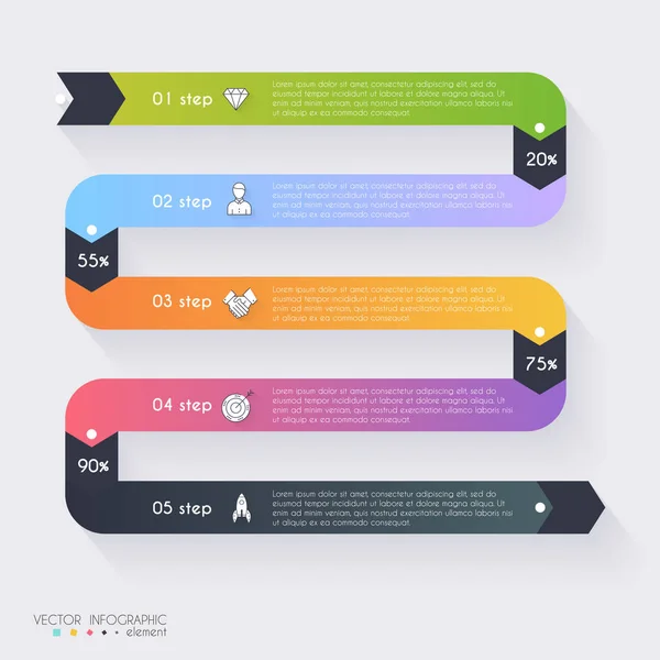 Färgglada trendiga infographics — Stock vektor