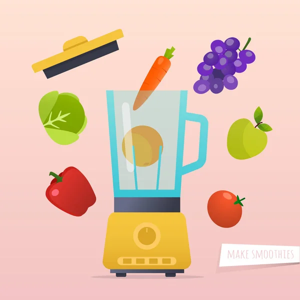 Batido de frutas saludables — Vector de stock