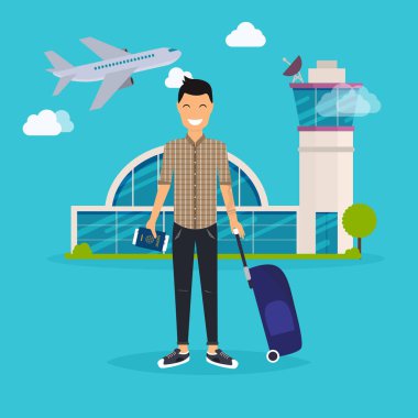 Bagaj ile genç adam